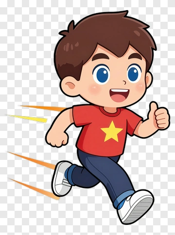 Cartoon Boy Running PNG