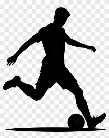 Silhouette Football Player Kicking A Ball PNG