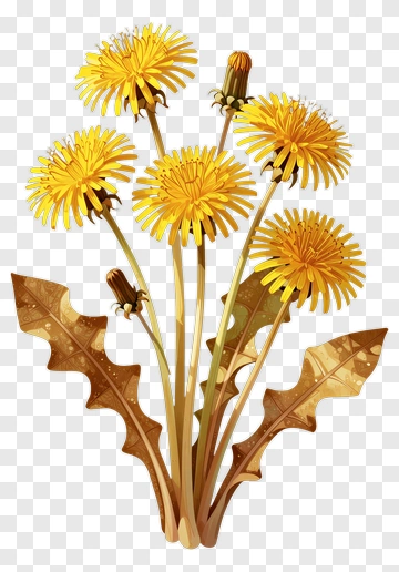 Colorful Dandelion Bouquet PNG
