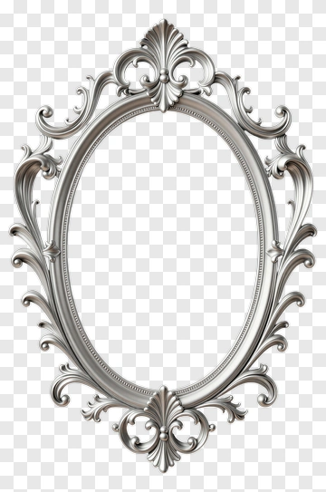 Ornate Silver Picture Frame PNG
