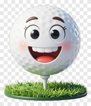 Cartoon Golf Ball With A Happy Face PNG
