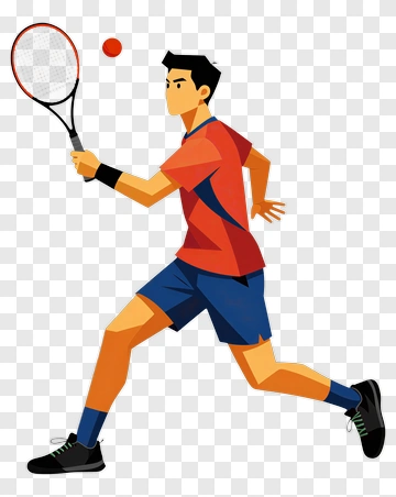 Tennis Player Hitting A Ball PNG