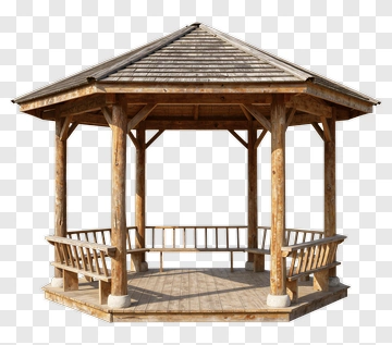 Wooden Gazebo With Open Design PNG