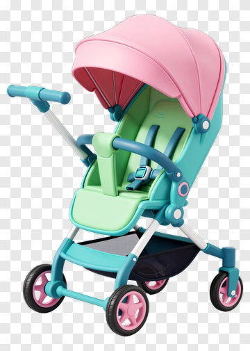 Colorful Toy Stroller PNG