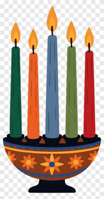 Colorful Menorah With Candles PNG