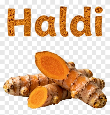 Turmeric Root With Haldi Text PNG