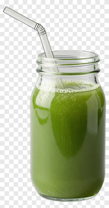 Green Smoothie In A Jar With Straw PNG