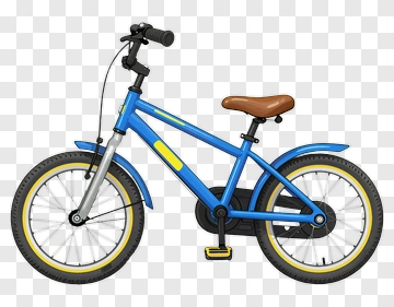 Blue Bicycle With Yellow Accents PNG