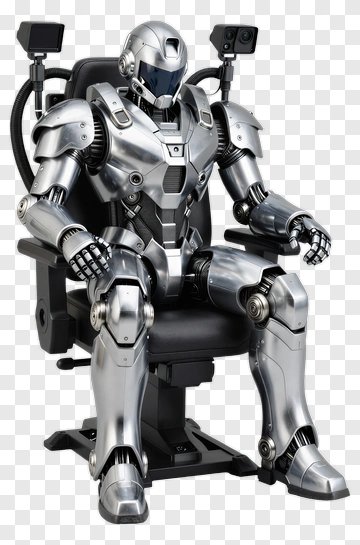 Robot Sitting In A Chair PNG