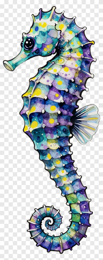 Colorful Seahorse PNG
