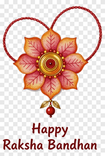 Happy Raksha Bandhan Flower Design PNG