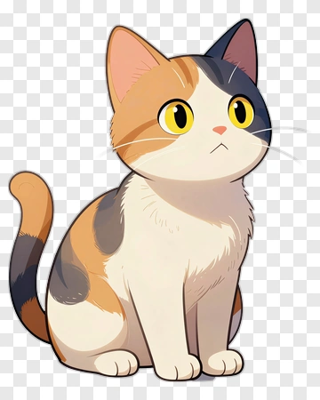 Calico Cat Sitting PNG
