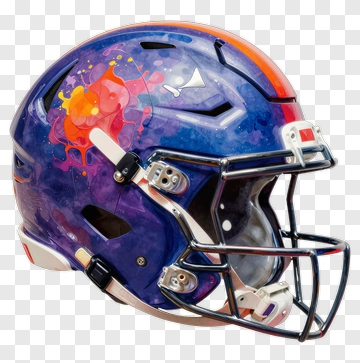 Colorful Football Helmet PNG