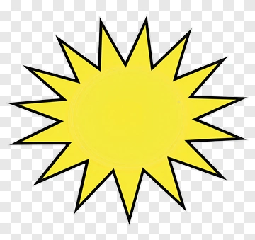 Yellow Starburst Shape PNG