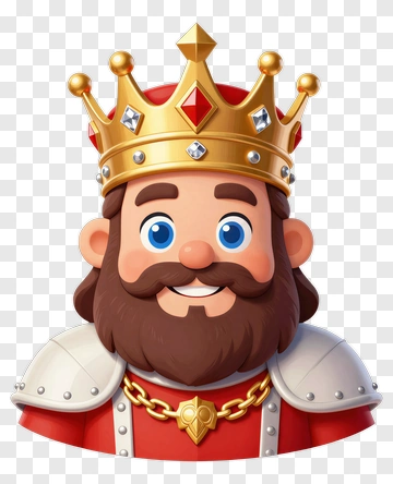 Cartoon King With Crown PNG