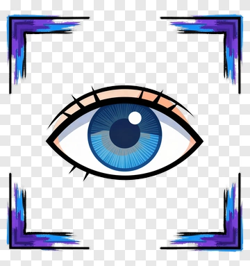 Cartoon Eye With Colorful Frame PNG