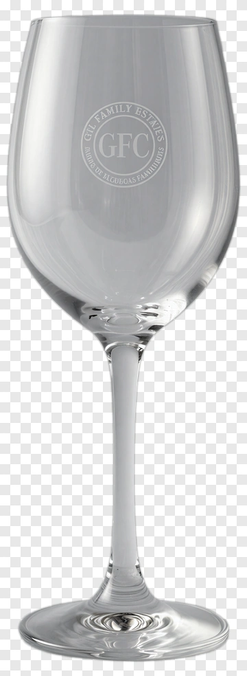 Clear Wine Glass With Gfc Logo PNG