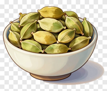 Bowl Of Green Cardamom Pods PNG