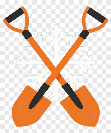 Crossed Shovels With Snowflake PNG