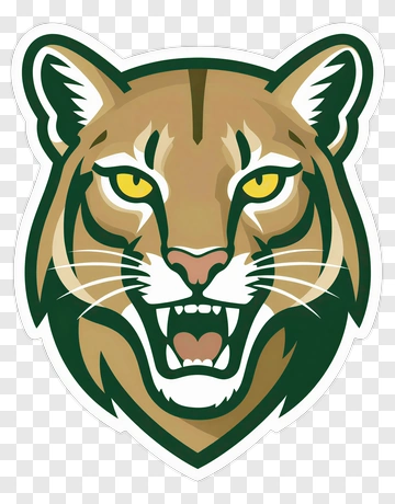 Cartoon Cougar Head Logo PNG