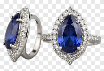 Sapphire Engagement Ring With Diamond Accents PNG