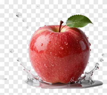 Red Apple With Water Splash PNG