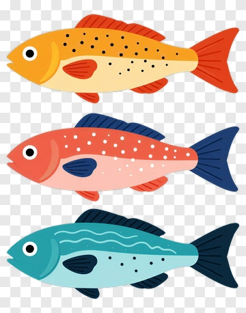 Colorful Cartoon Fish Collection PNG