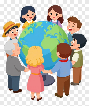 Diverse Group Of People Holding A Globe PNG