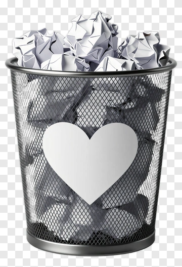 Trash Can Filled With Crumpled Paper PNG