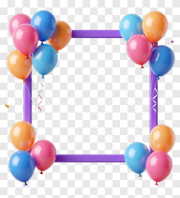 Colorful Balloon Frame PNG