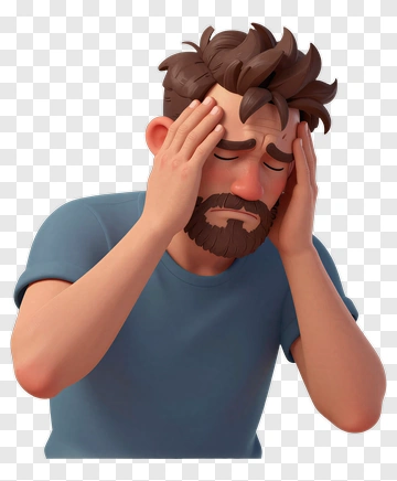 Frustrated Man Holding His Head PNG