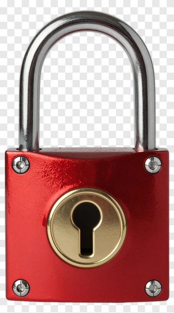 Red Padlock With Keyhole PNG