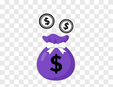 Purple Money Bag With Dollar Signs PNG