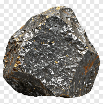 Rock With Metallic Surface And Gold Flecks PNG