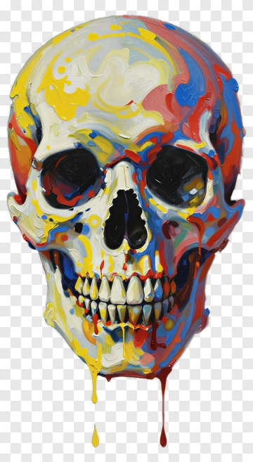 Colorful Skull Artwork PNG