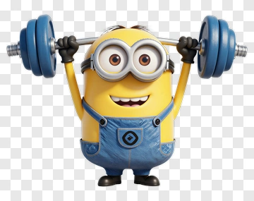 3D Minion Lifting Weights PNG