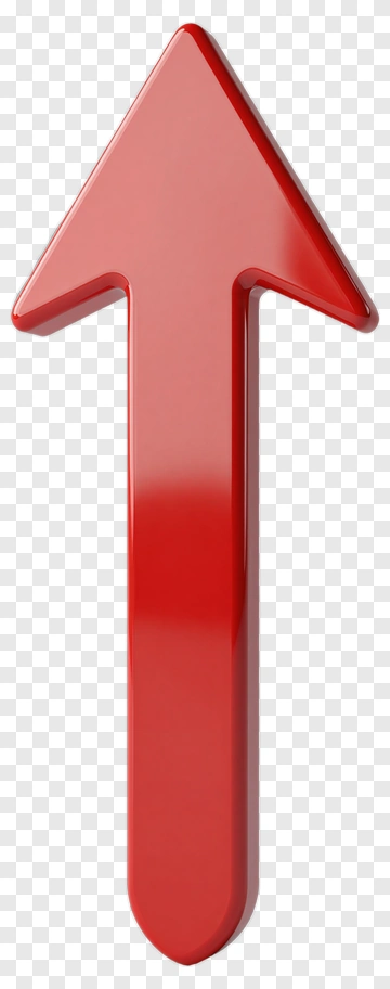 3D Red Arrow Pointing Upward PNG