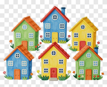 Colorful House Collection PNG