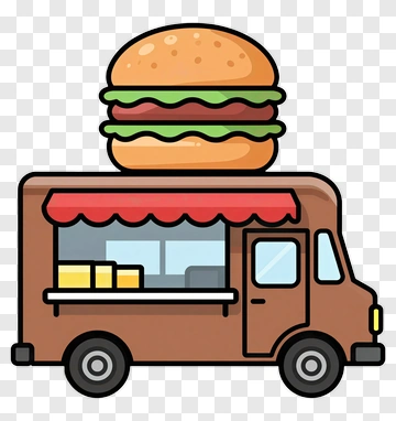 Food Truck With A Hamburger PNG