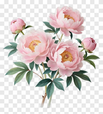 Pink Peony Flower Bouquet PNG