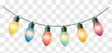 Colorful Christmas String Lights PNG