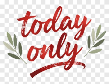 Today Only Text With Olive Branches PNG
