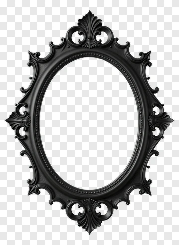 Ornate Black Picture Frame PNG