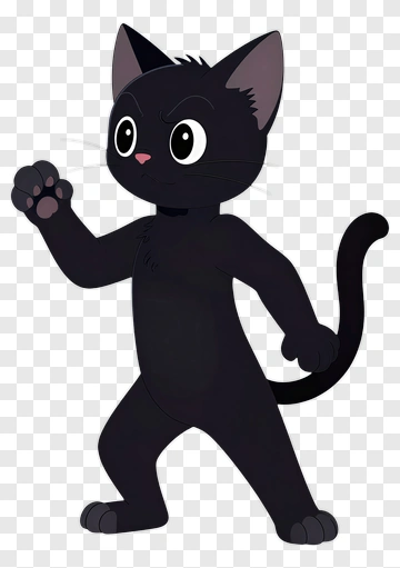 Cartoon Black Cat PNG