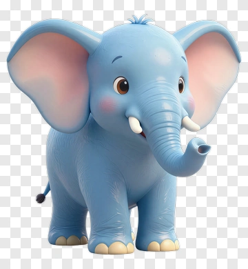 Cartoon Blue Elephant PNG