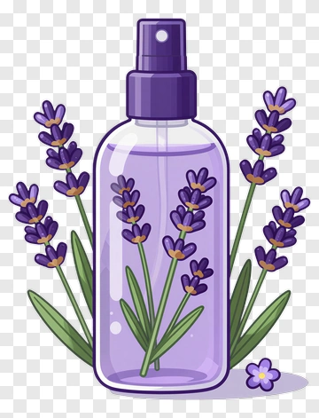 Lavender Spray Bottle With Flowers PNG