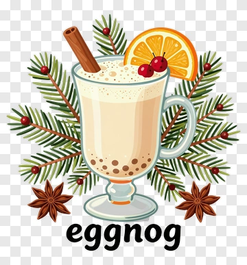 Eggnog With Cinnamon And Orange Slice PNG