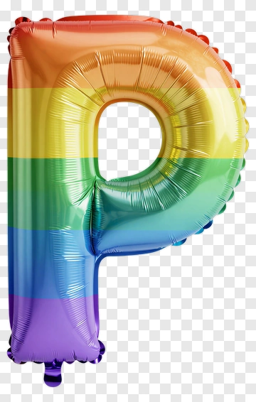 Colorful Letter P Balloon PNG