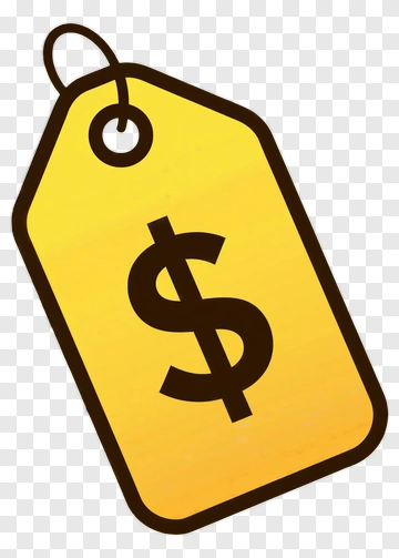 Yellow Price Tag With Dollar Sign PNG