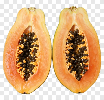 Halved Papaya Fruit PNG